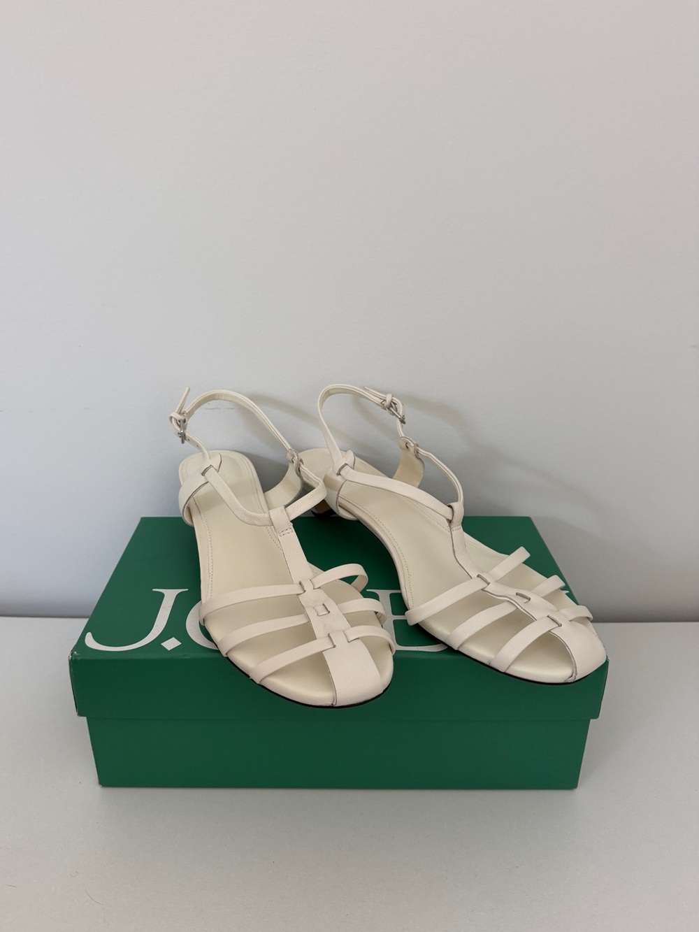 J.crew Cage Toe Kitten Heels in Leather